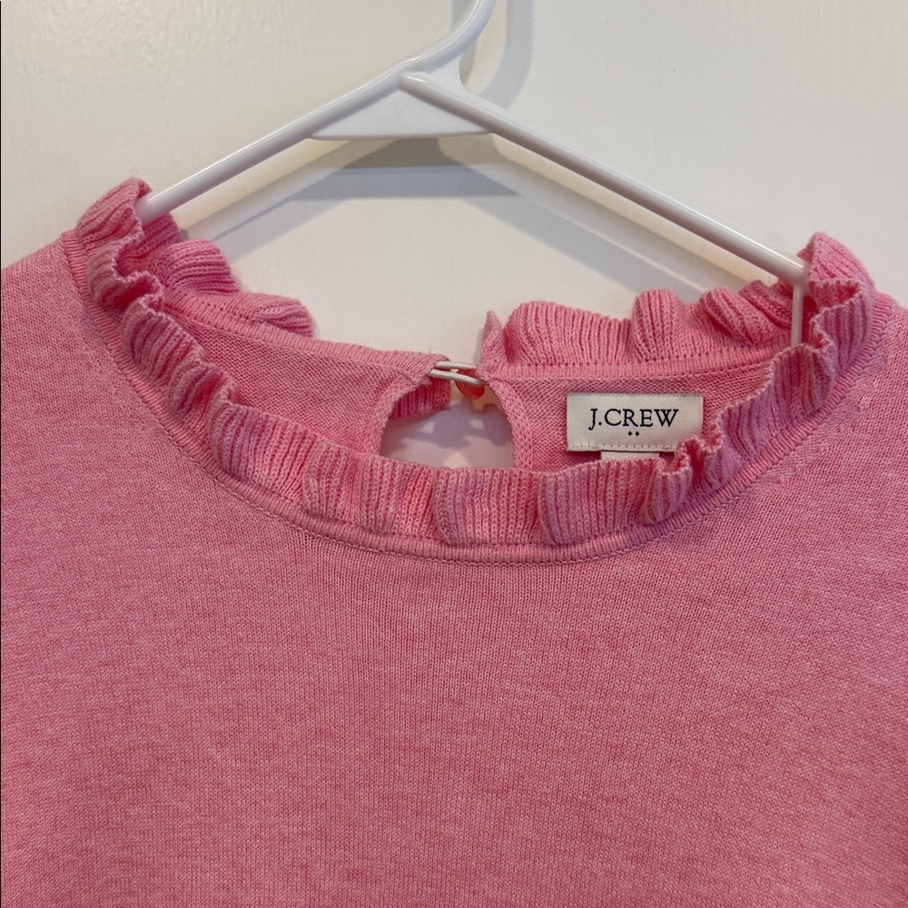 J. Crew Soft Pink Ruffle Sweater - Picture 3 of 6
